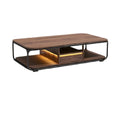 Moderne salontafel met verlichting en houten afwerking